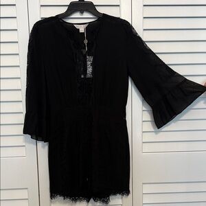Rachel Zoe Elegant Black Lace Romper